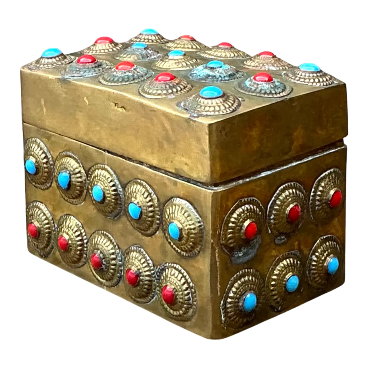 Vintage Embellished Brass Box