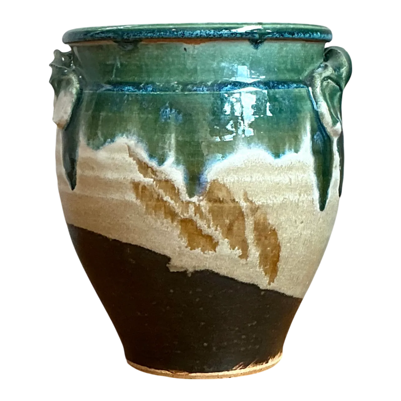 Vintage Drip Glaze Pottery Vase