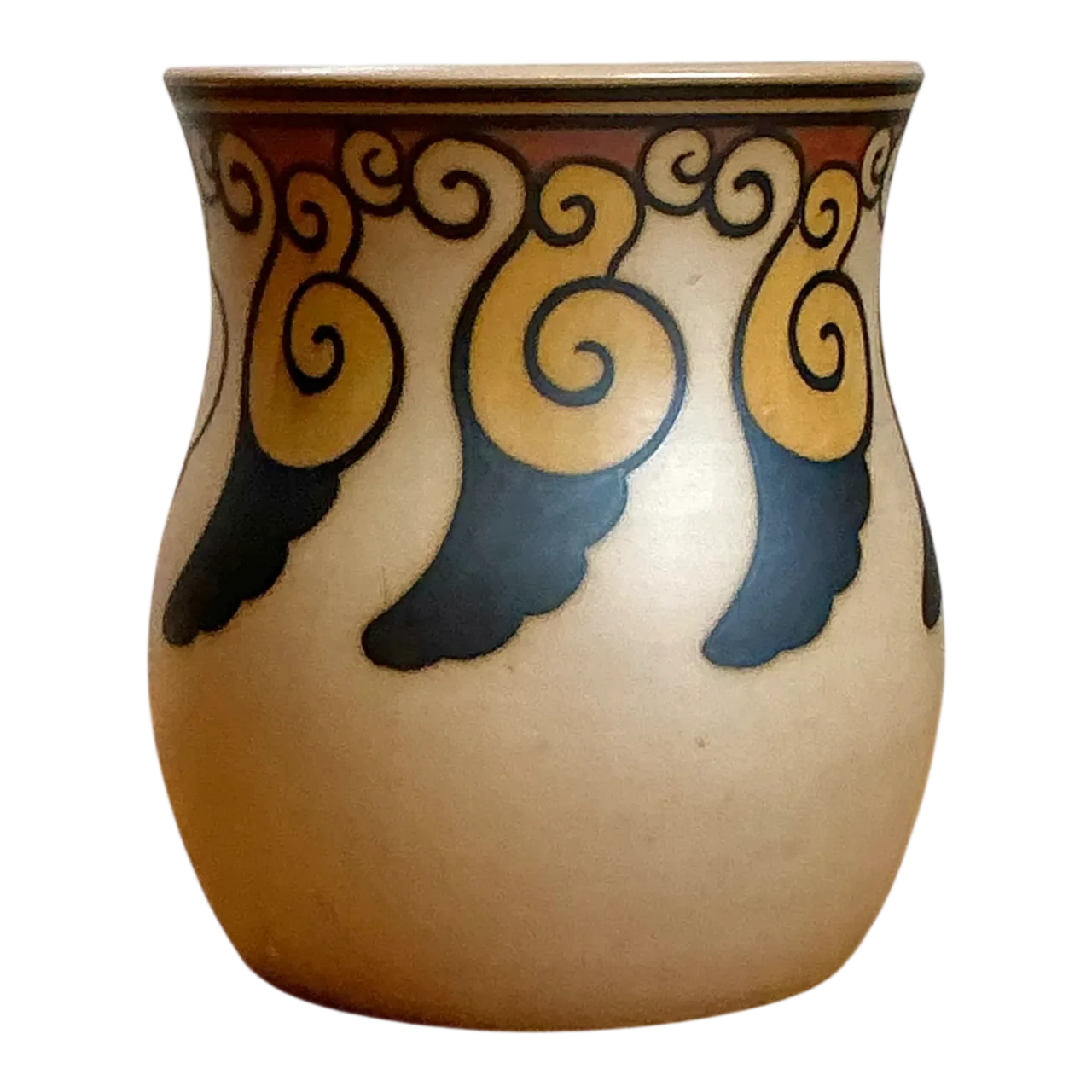 Vintage Swirl Motif Ceramic Vase