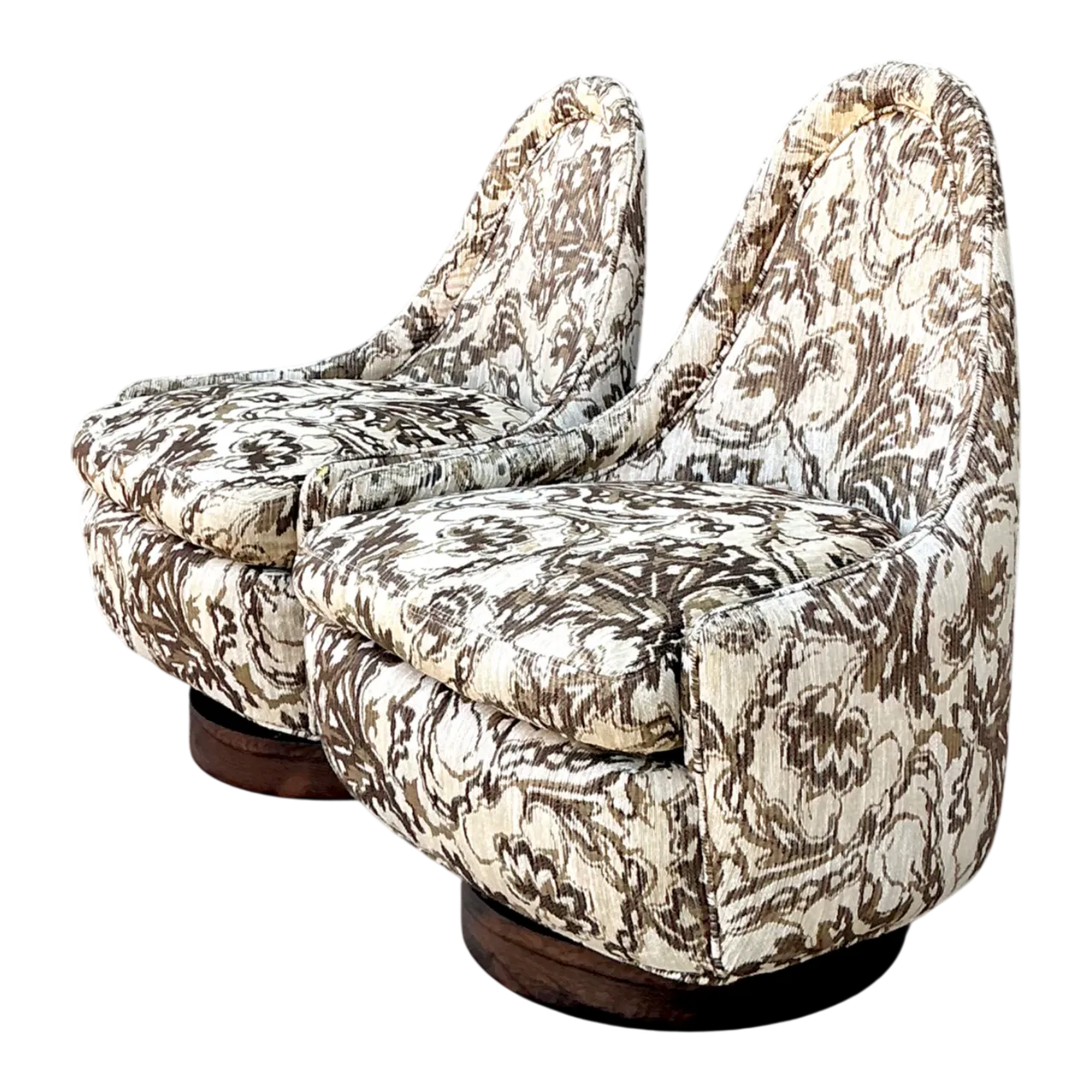 Vintage Milo Baughman For Thayer Coggin Petite Swivel Chairs