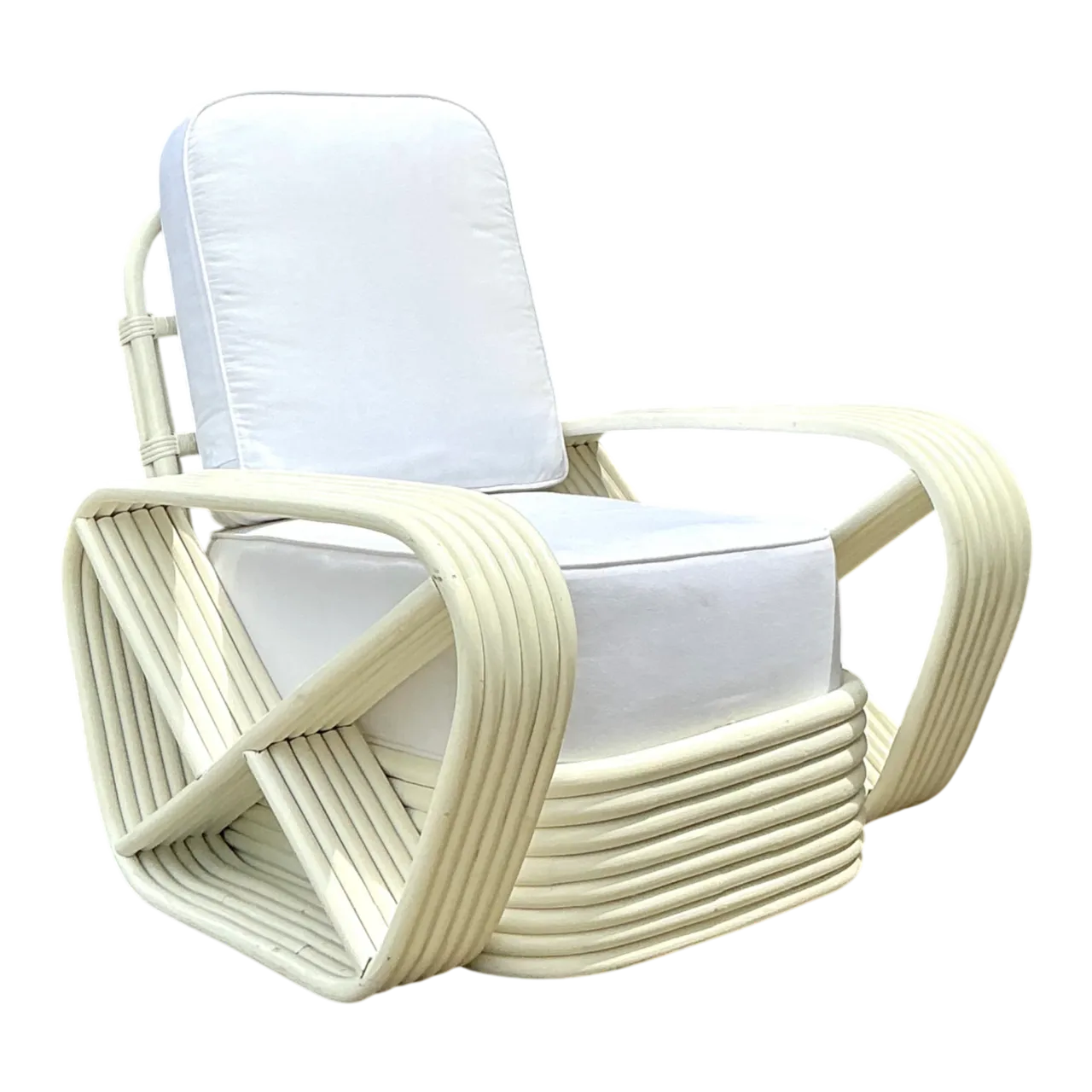 Vintage Paul Frankl Six Strand Rattan Lounge Chair