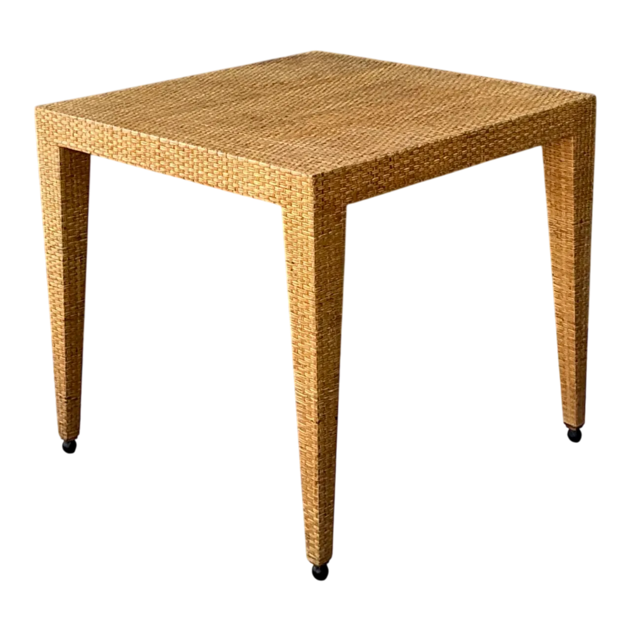 Vintage Baker Milling Road Rattan Square Game Table