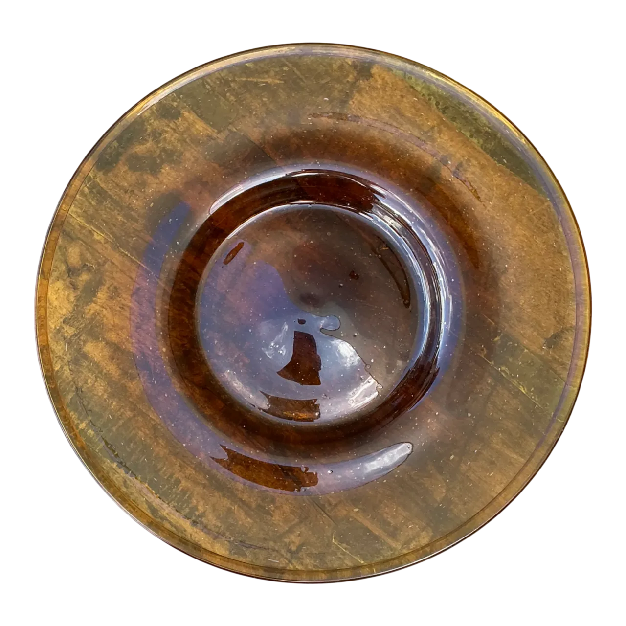 Vintage Amber Glass Serving Tray