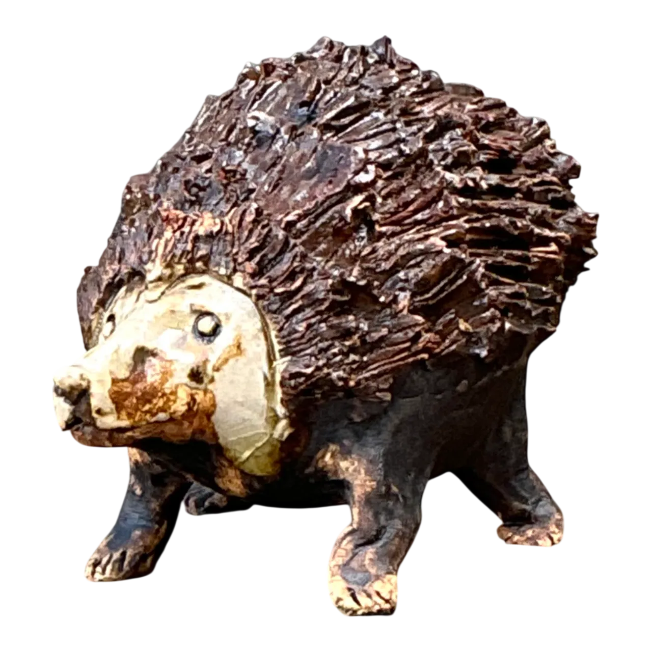 Vintage Textured Ceramic Hedgehog Sculpture