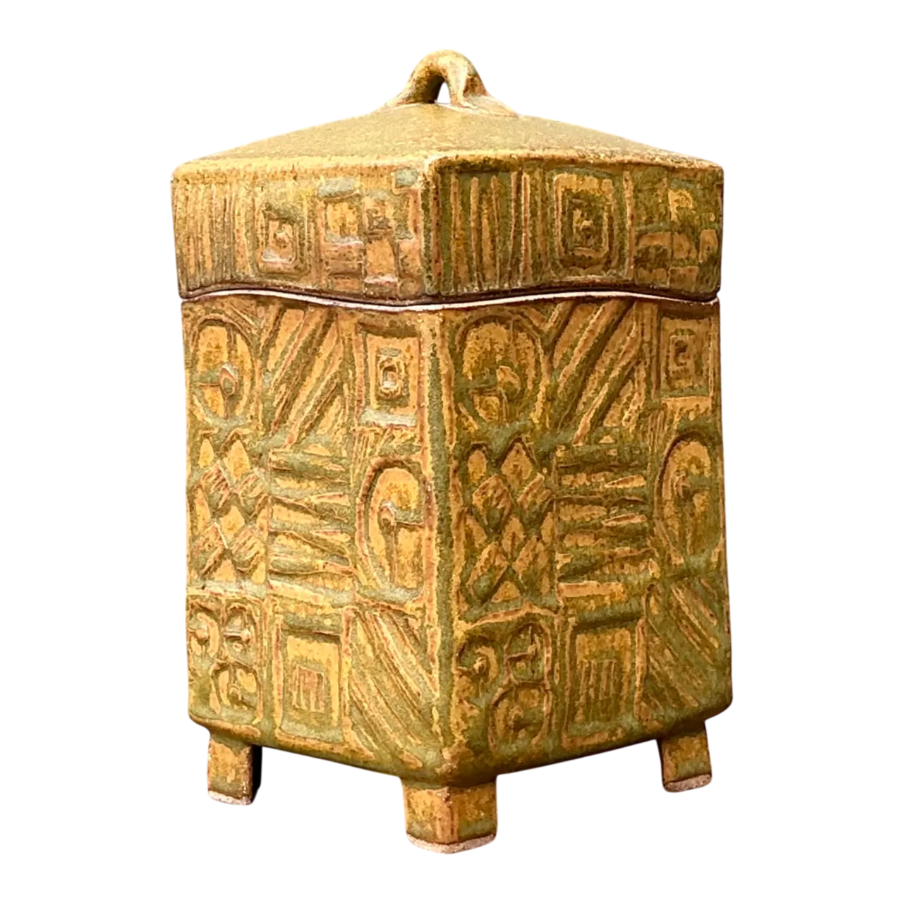 Vintage Textured Ceramic Lidded Box