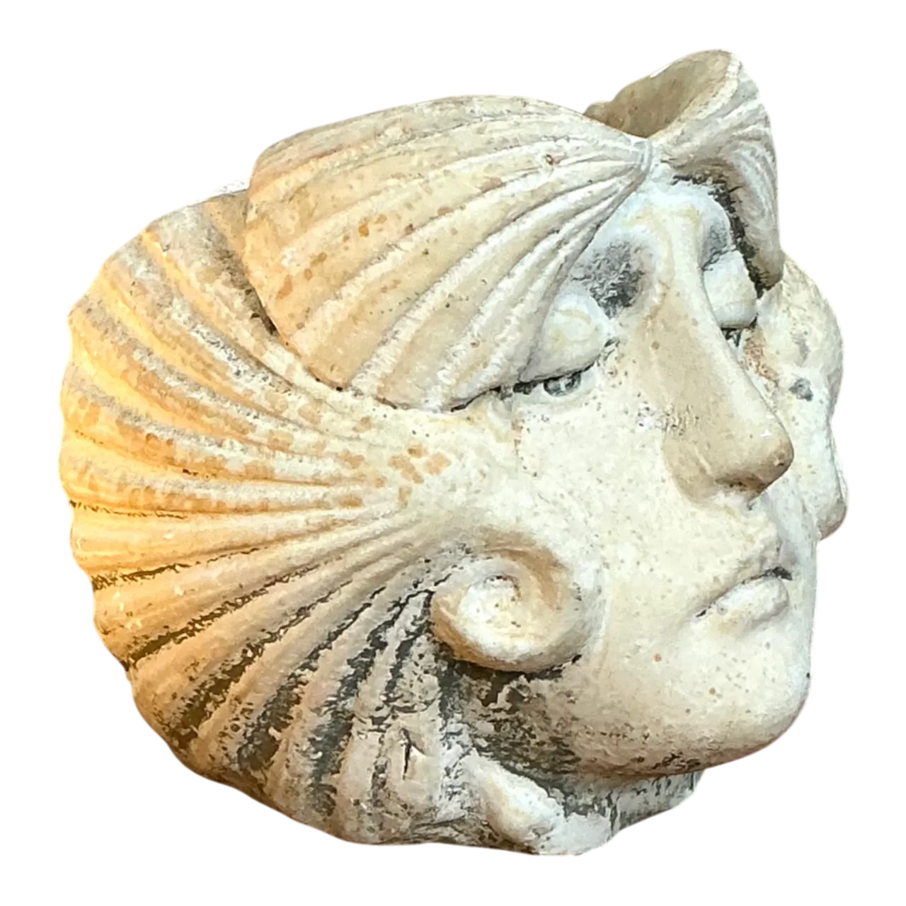 Vintage Sculptural Stoneware Face Planter