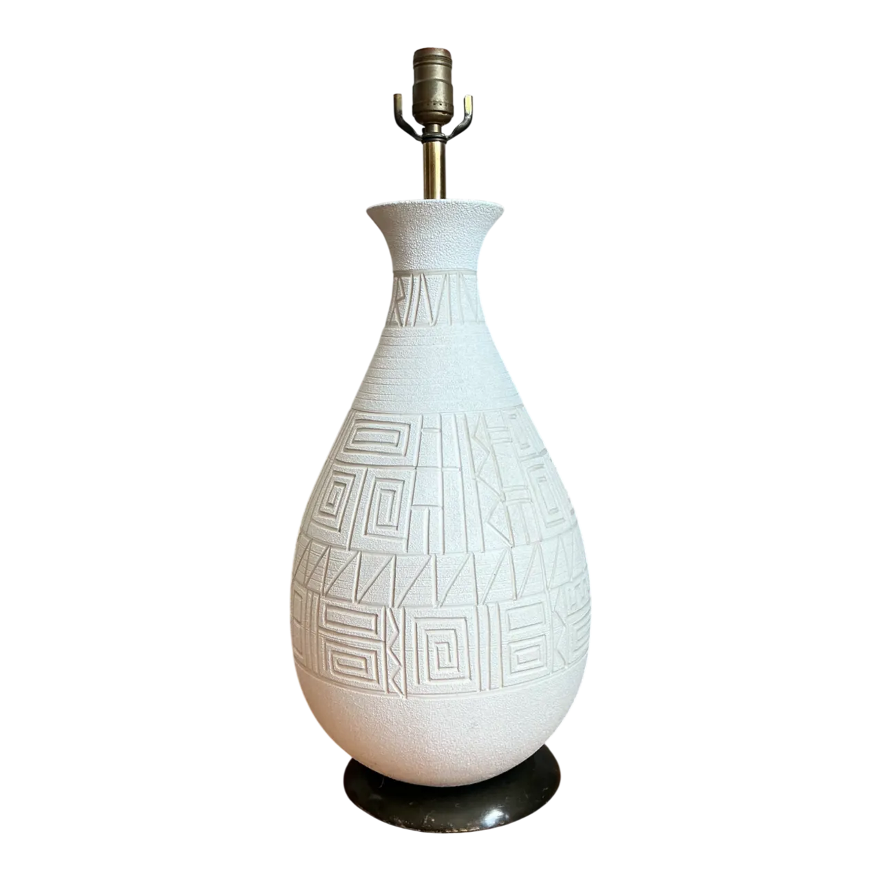 Vintage MCM White Ceramic Table Lamp