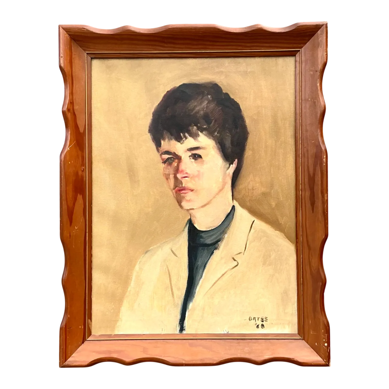 Vintage 1968 Signed Portrait Painting