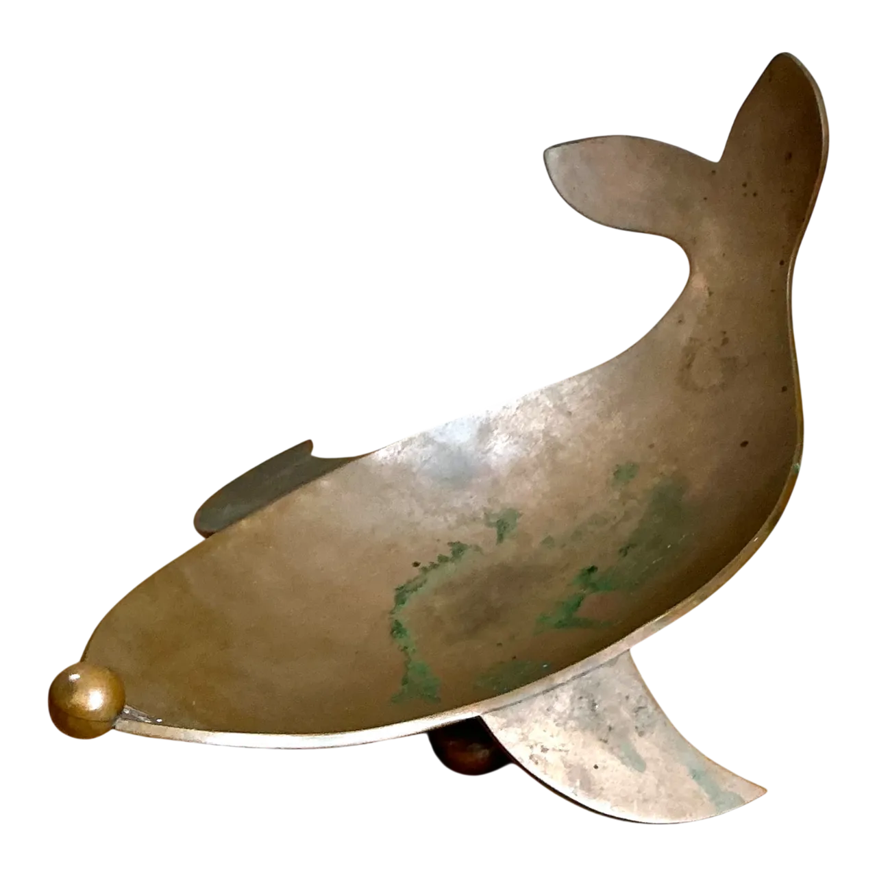 Vintage Sculptural Metal Whale Dish