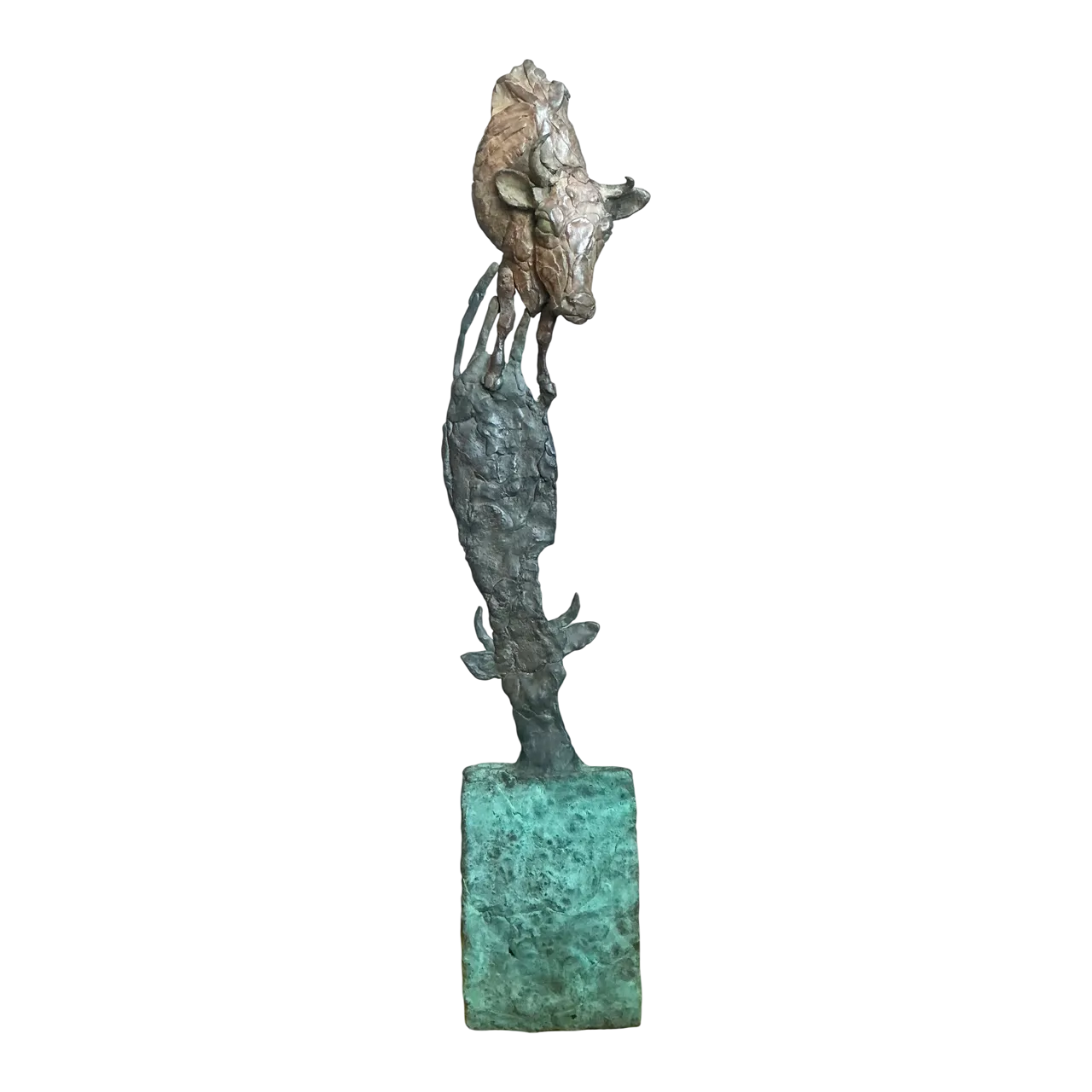 Vintage Sculptural Bronze Bull Statue