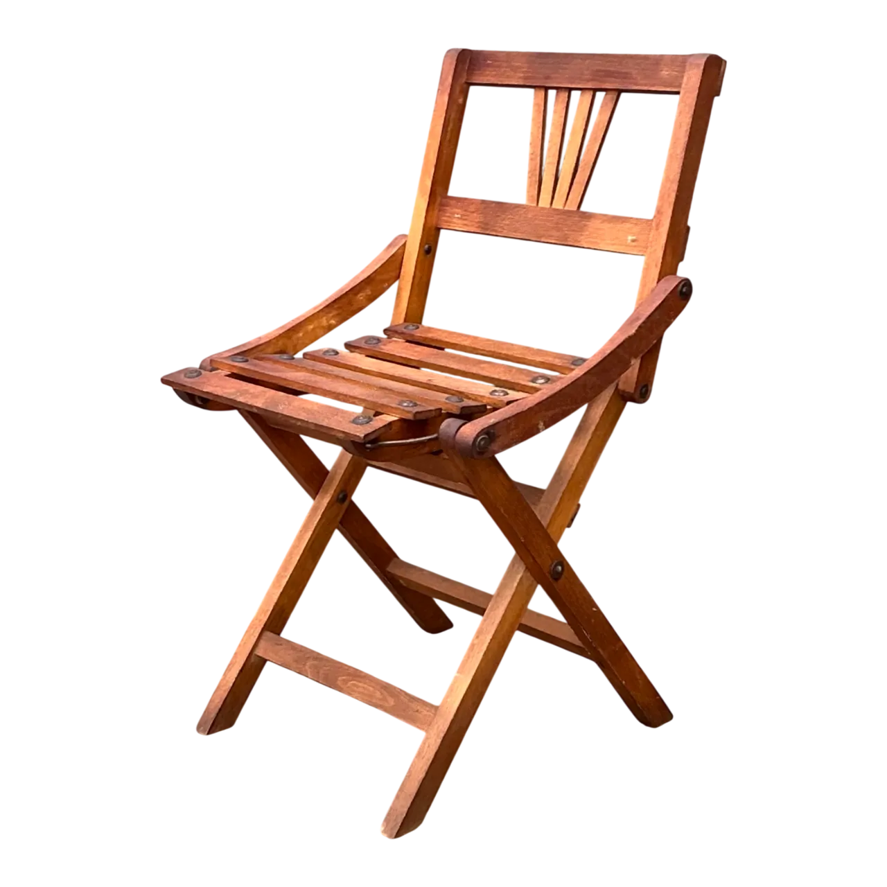 Vintage Children’s Wooden Slatted Folding Chair