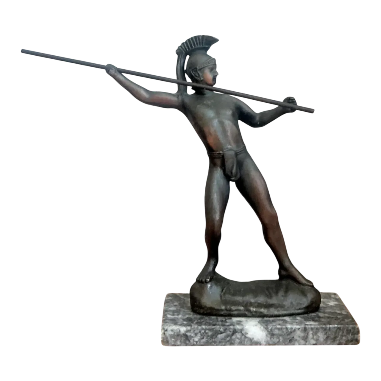 Vintage Sculptural Metal Warrior Figure