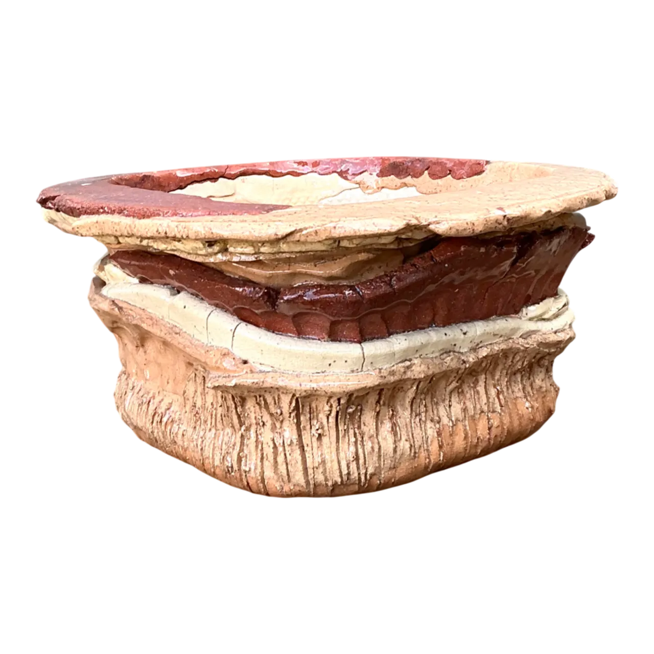 Vintage Layered Ceramic Pottery Bowl