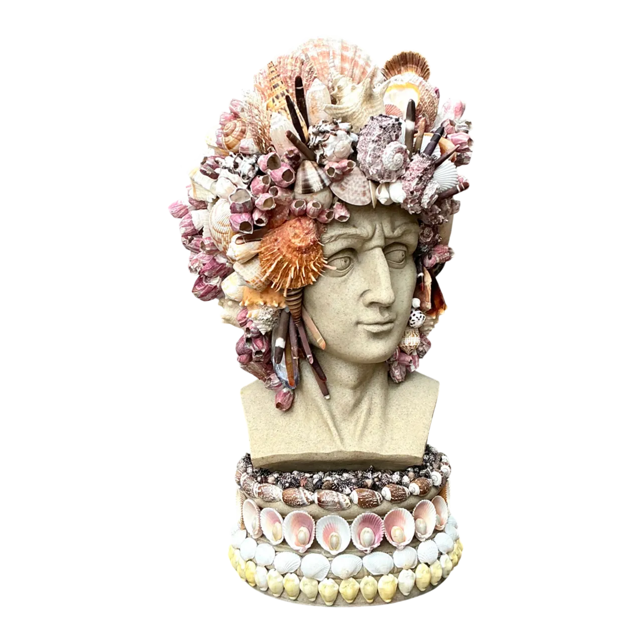 Vintage Coastal Shell Embellished Bust