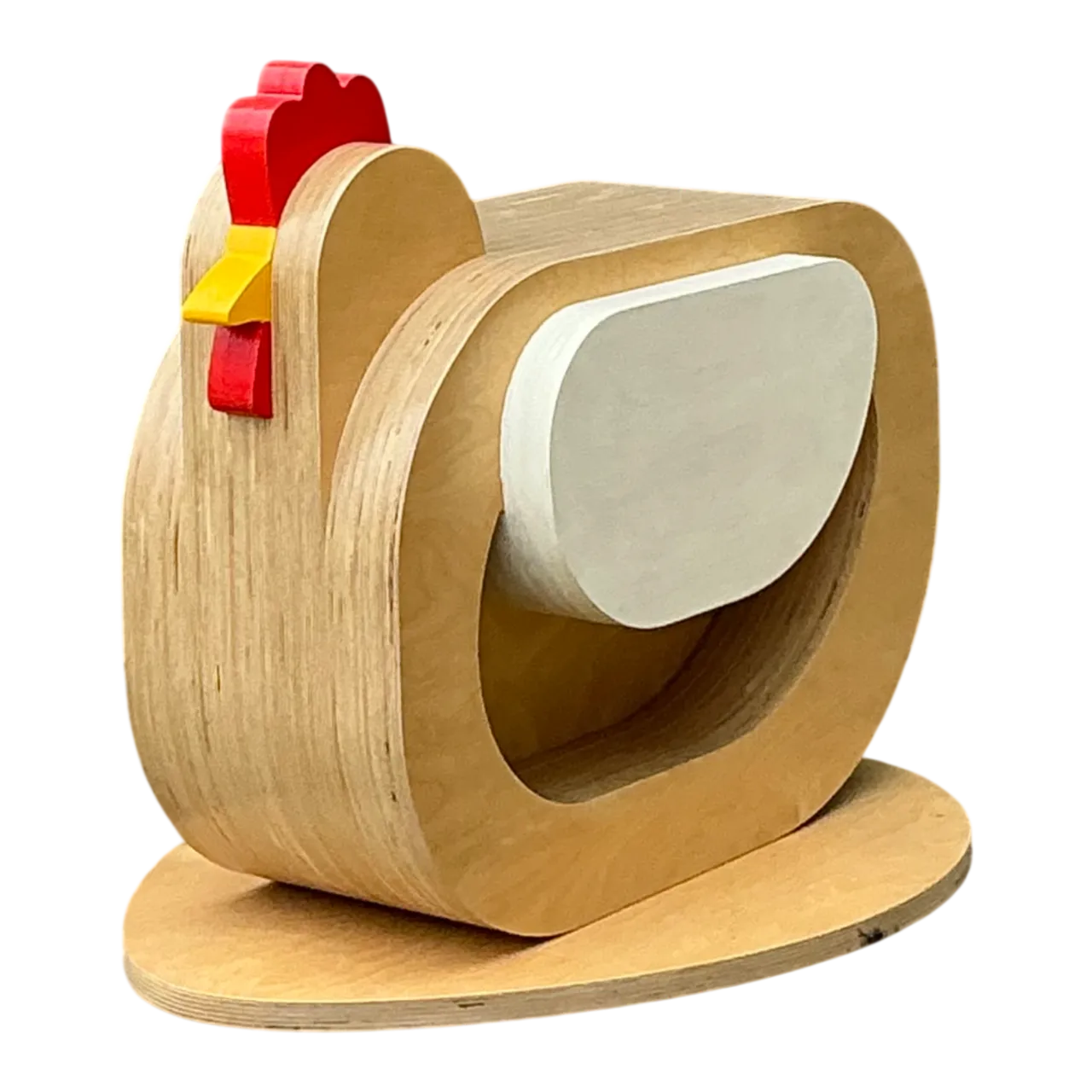 Vintage Sculptural Wood Chicken Low Stool