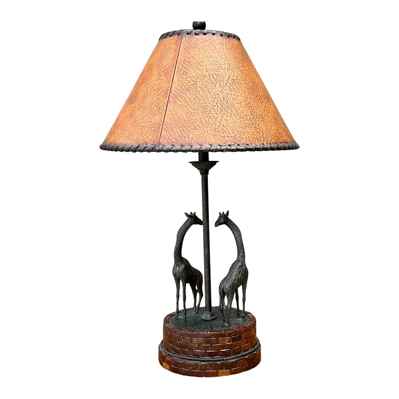 Vintage Maitland Smith Giraffe Bronze Table Lamp