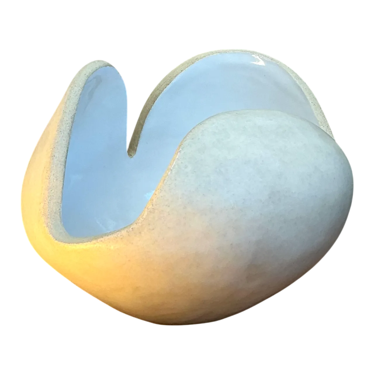 Vintage White Ceramic Sculptural Bowl