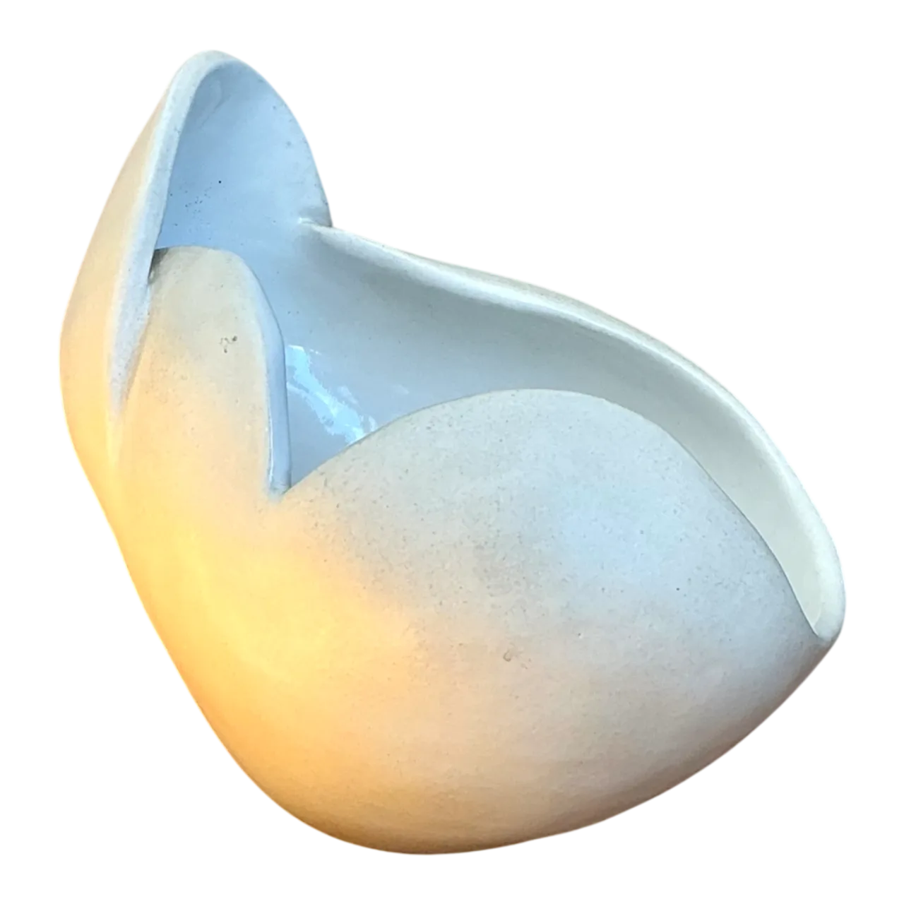 Vintage White Ceramic Sculptural Bowl