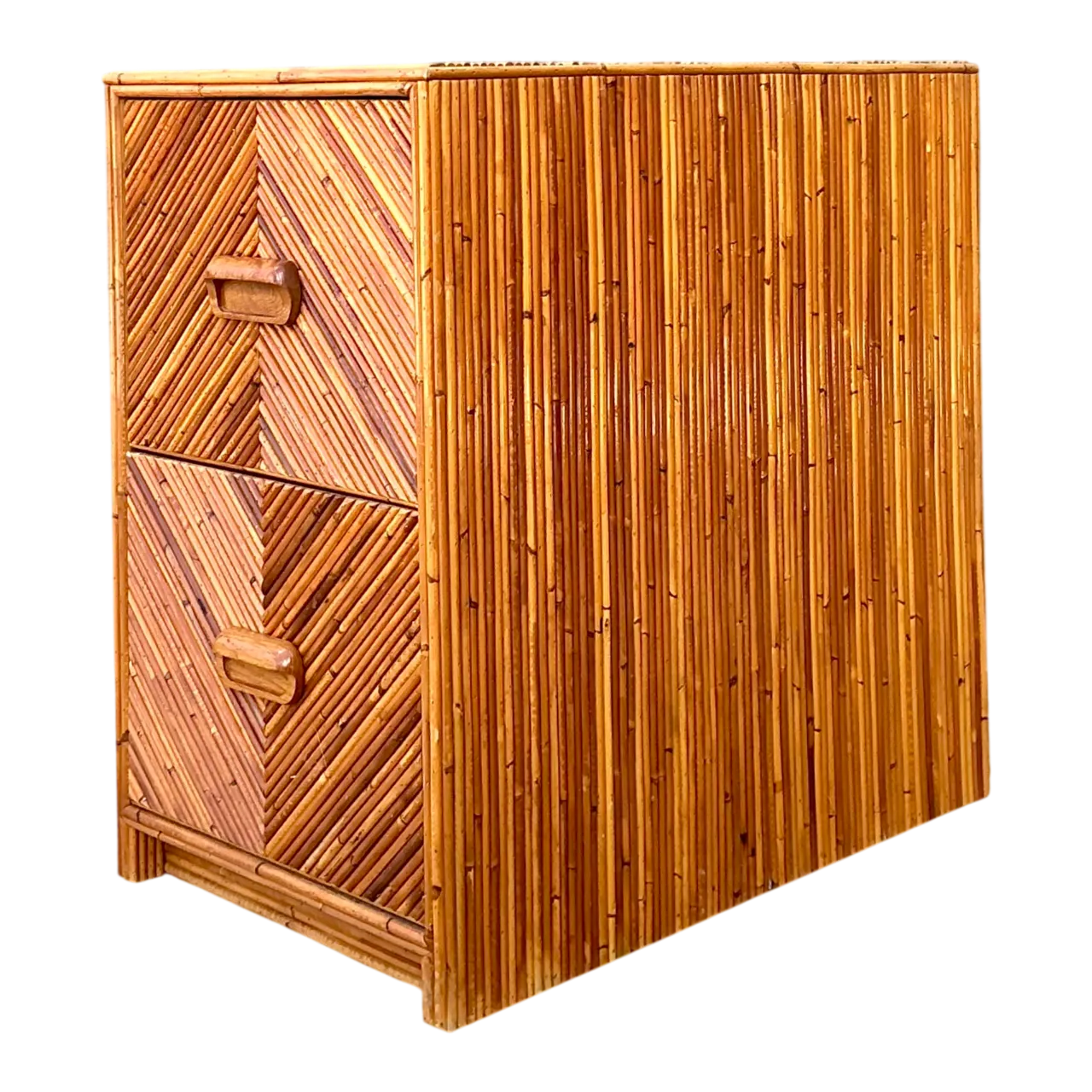 Vintage Pencil Reed Two-Drawer Filing Cabinet