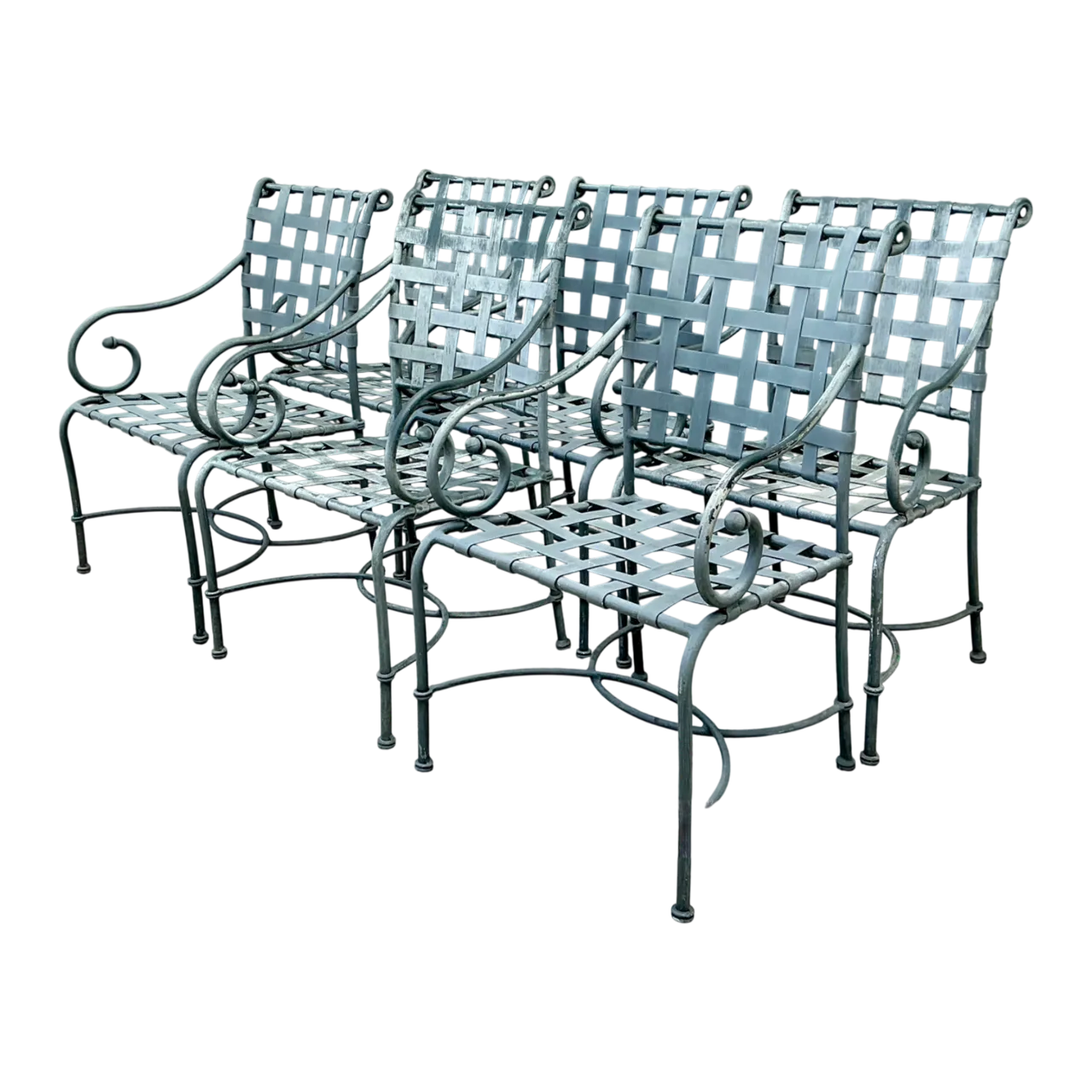 Vintage Brown Jordan “Florentine” Cast Aluminum Dining Chairs - Set Of 6