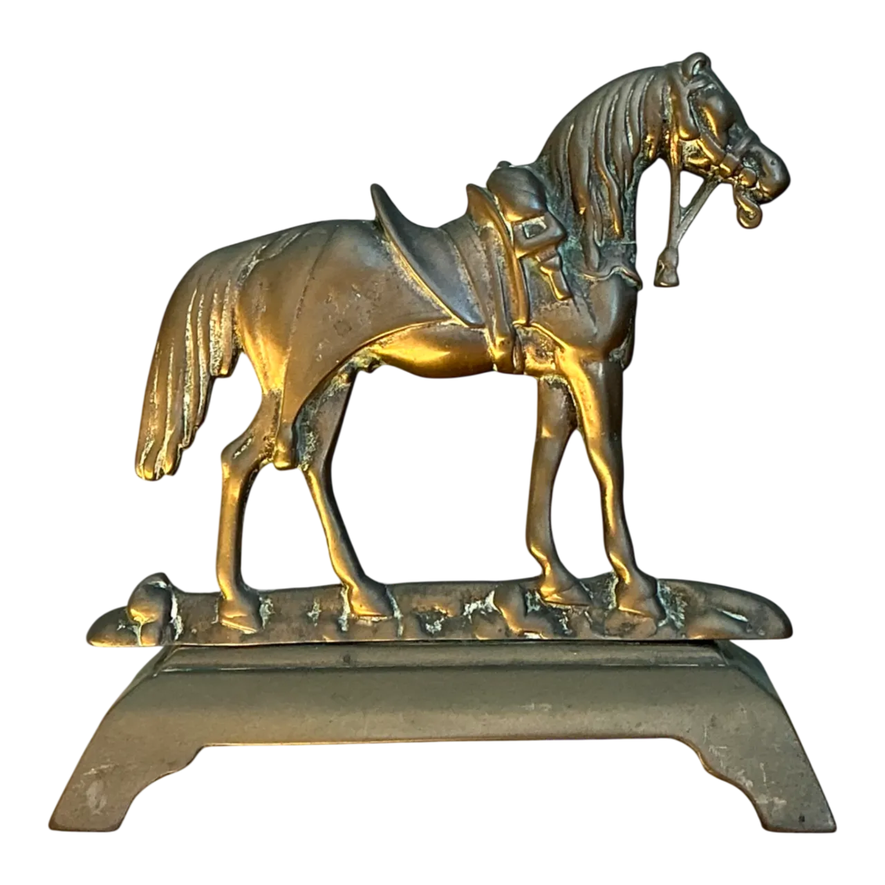 Vintage Brass Horse Door Stop