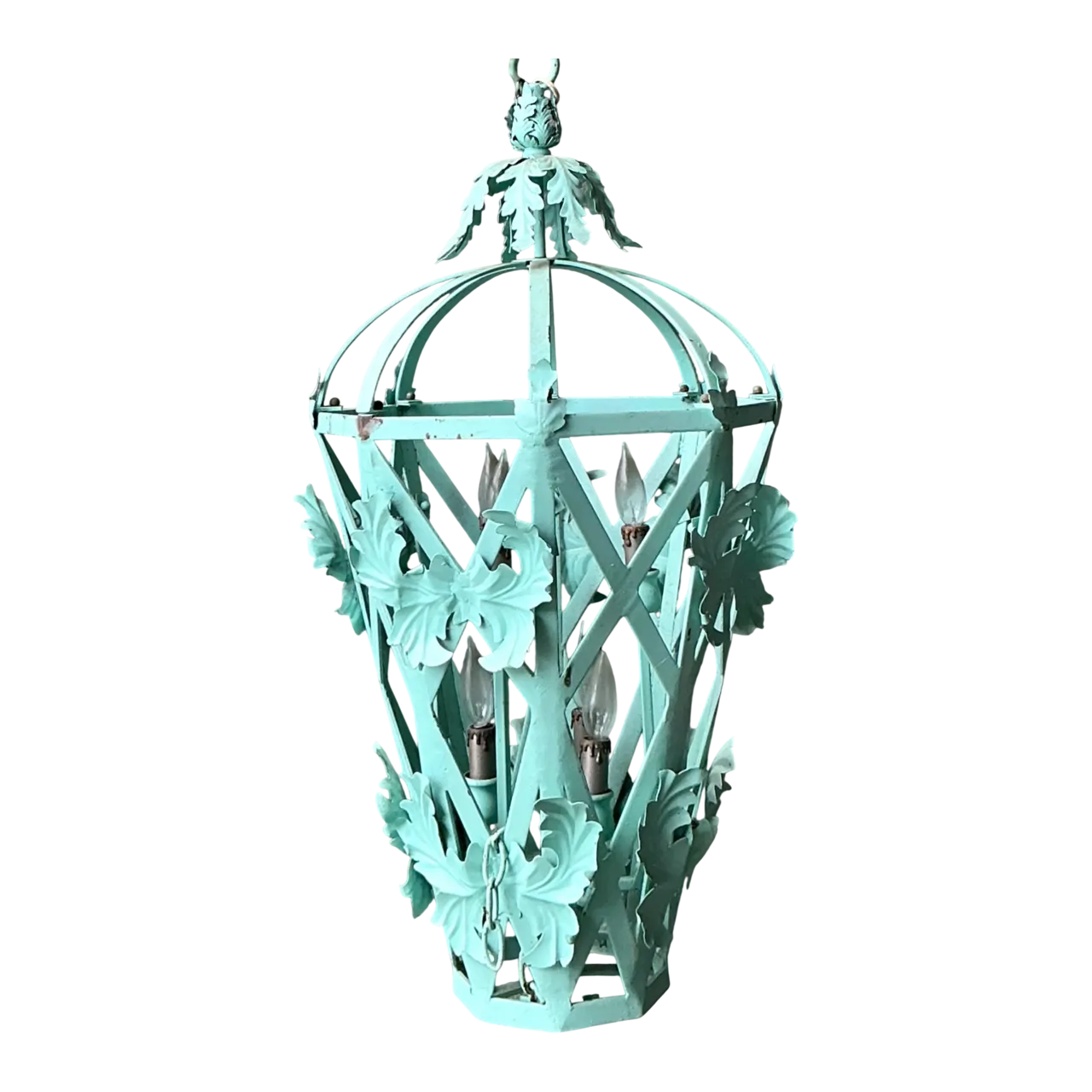 Vintage Painted Metal Hanging Lantern