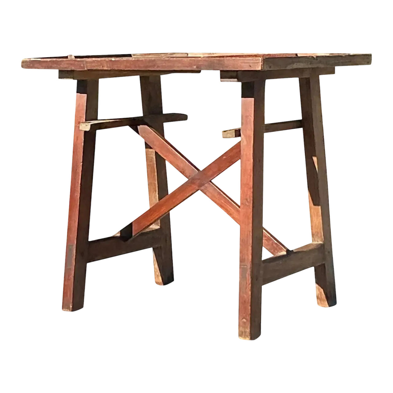 Early 20th Century Vintage Boho Primitive Side Table