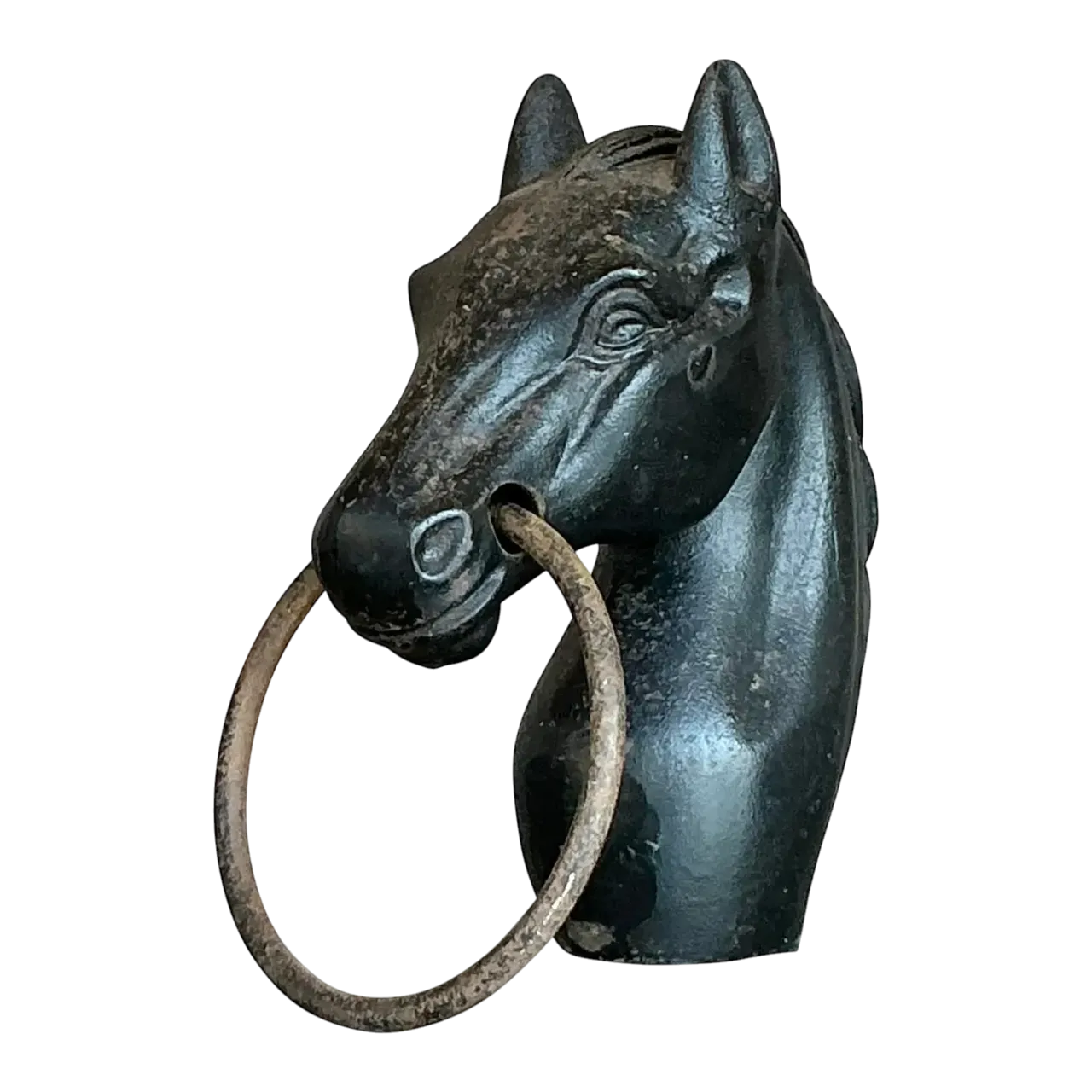 Early 20th Century Vintage Boho Wrought Iron Hitching Post Head