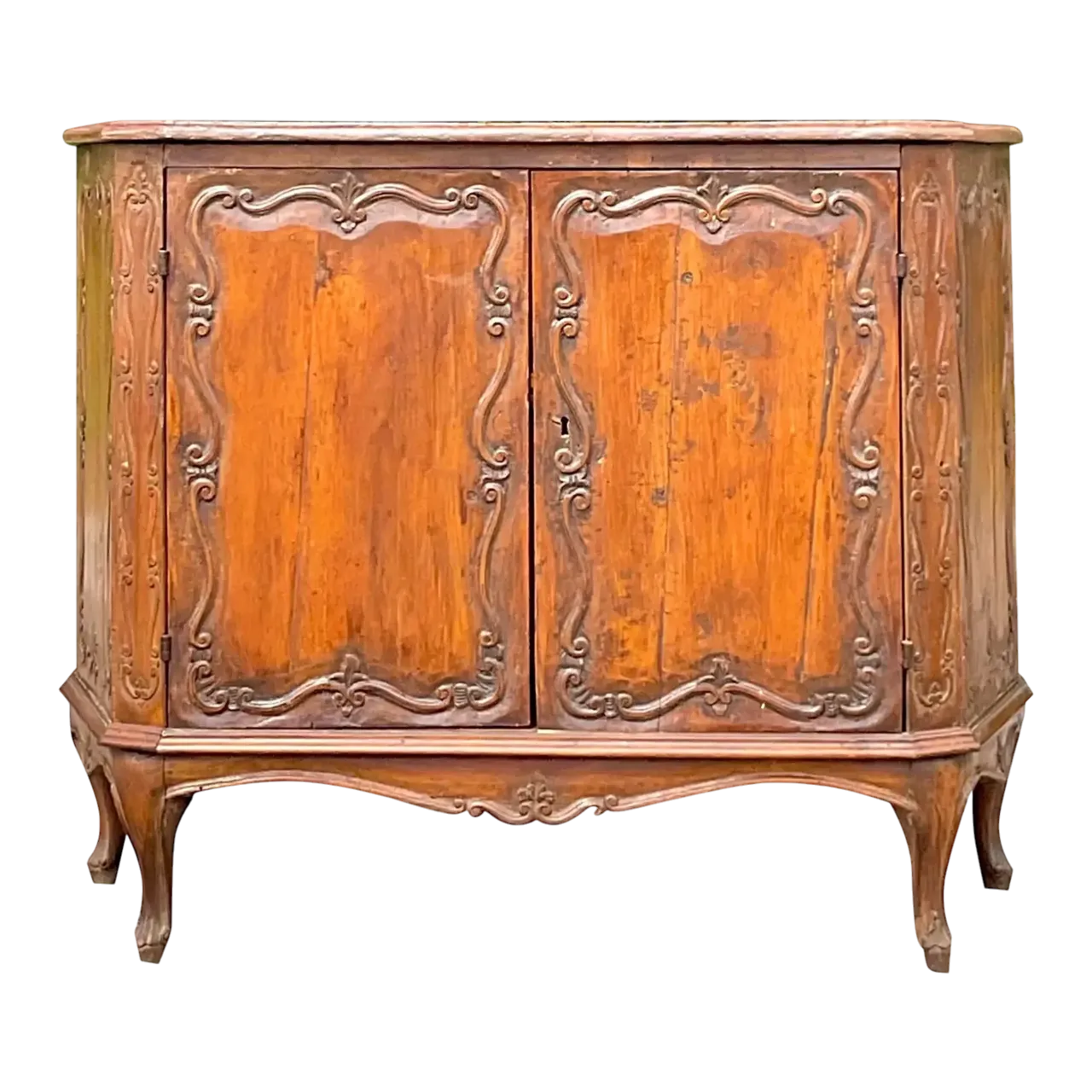 Early 20th Century Vintage Italian Carved Console Cabinet