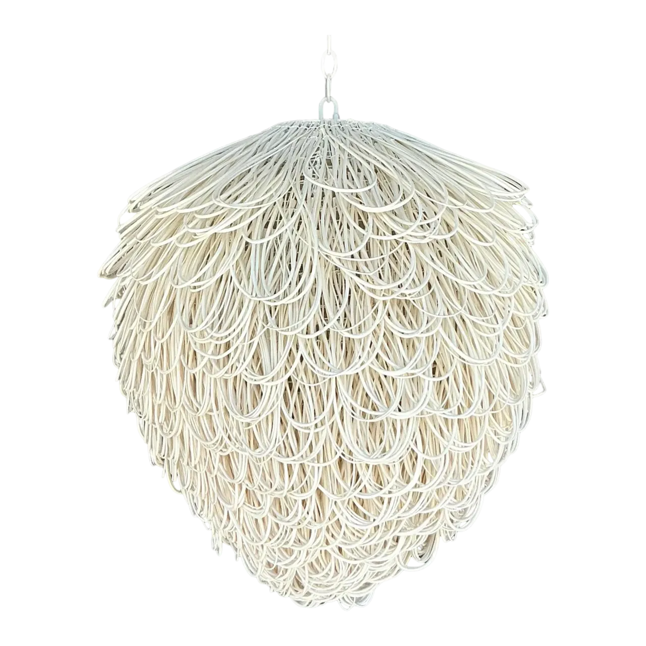 Early 21st Century Boho Finley Looped Rattan Chandelier After Arteriors