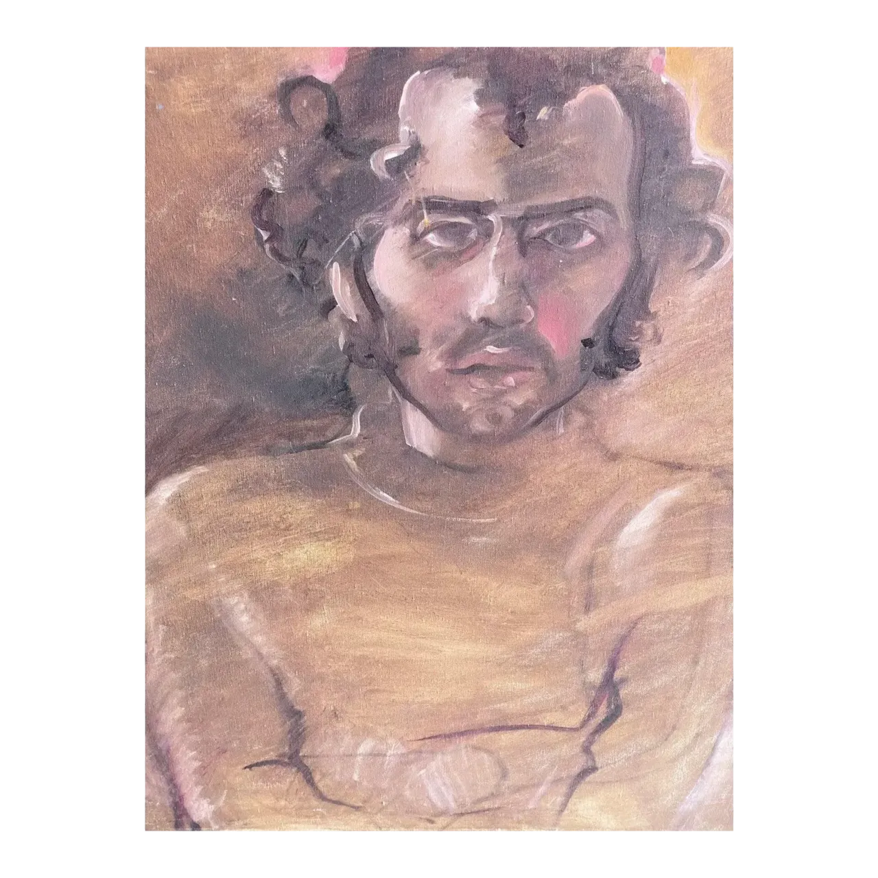 Late 20th Century Boho Chic Regone Pierokkis Signed Oil Painting