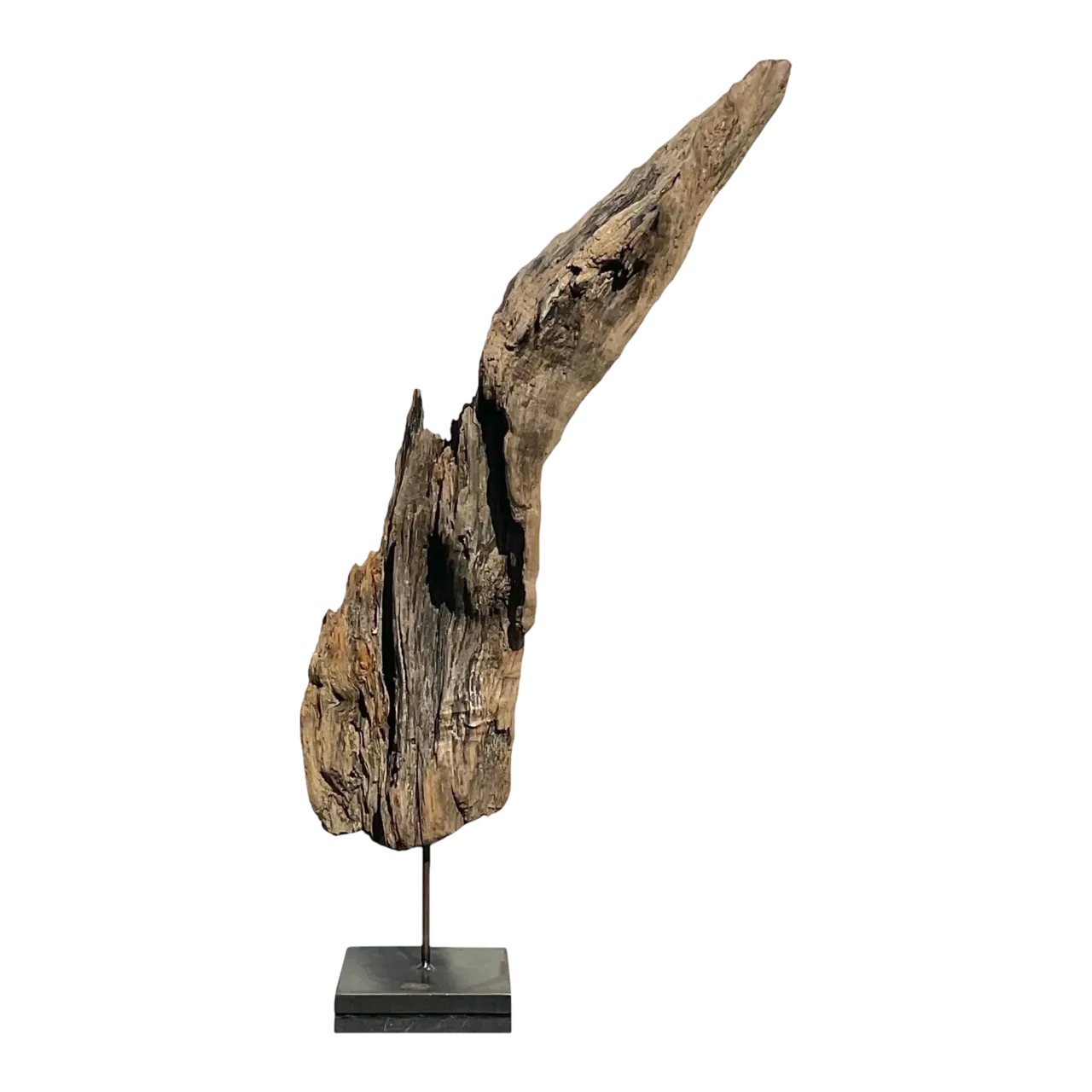 Late 20th Century Driftwood Sculpture on Steel Plinth