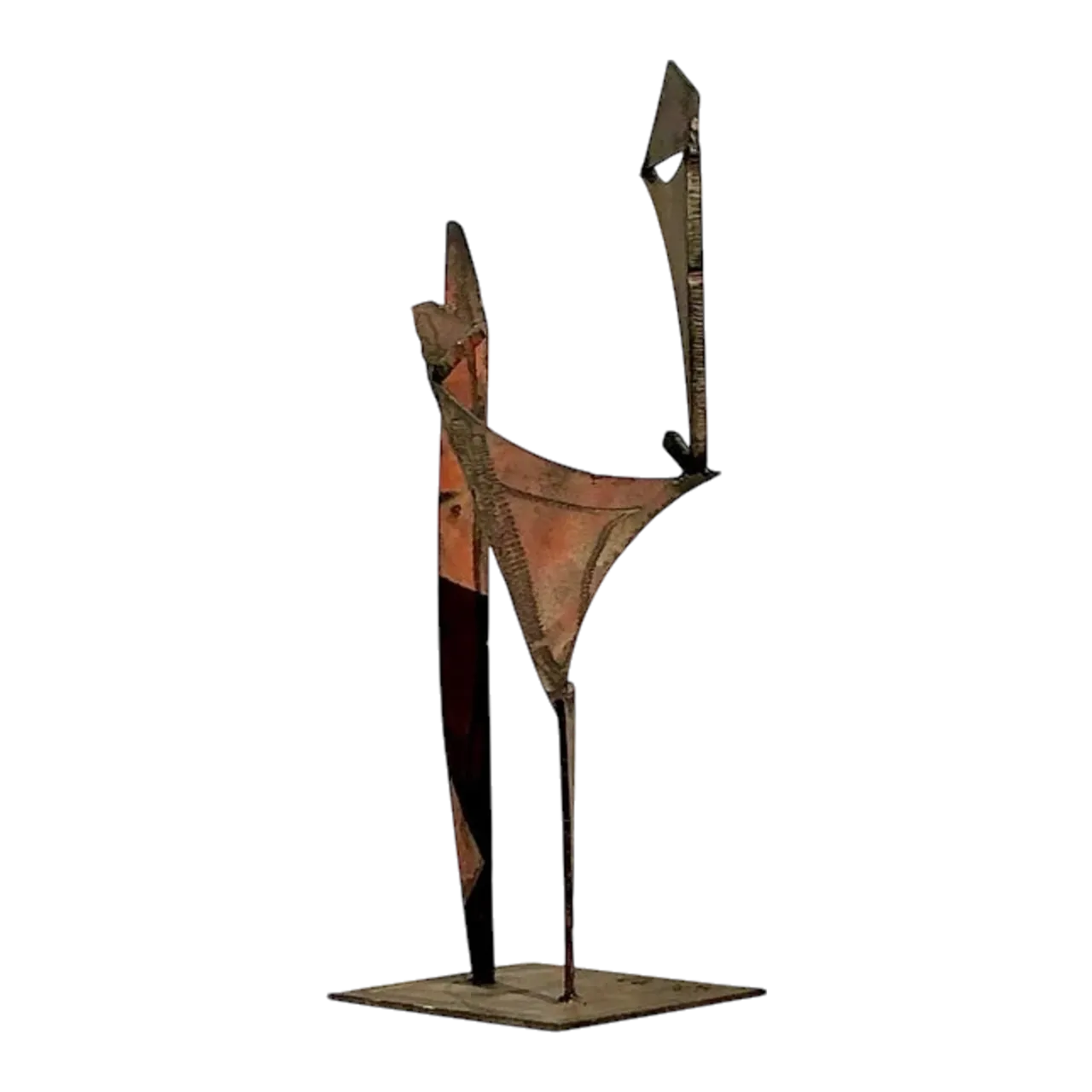 Late 20th Century Vintage Boho Abstract Torch Cut Steel Sculpture