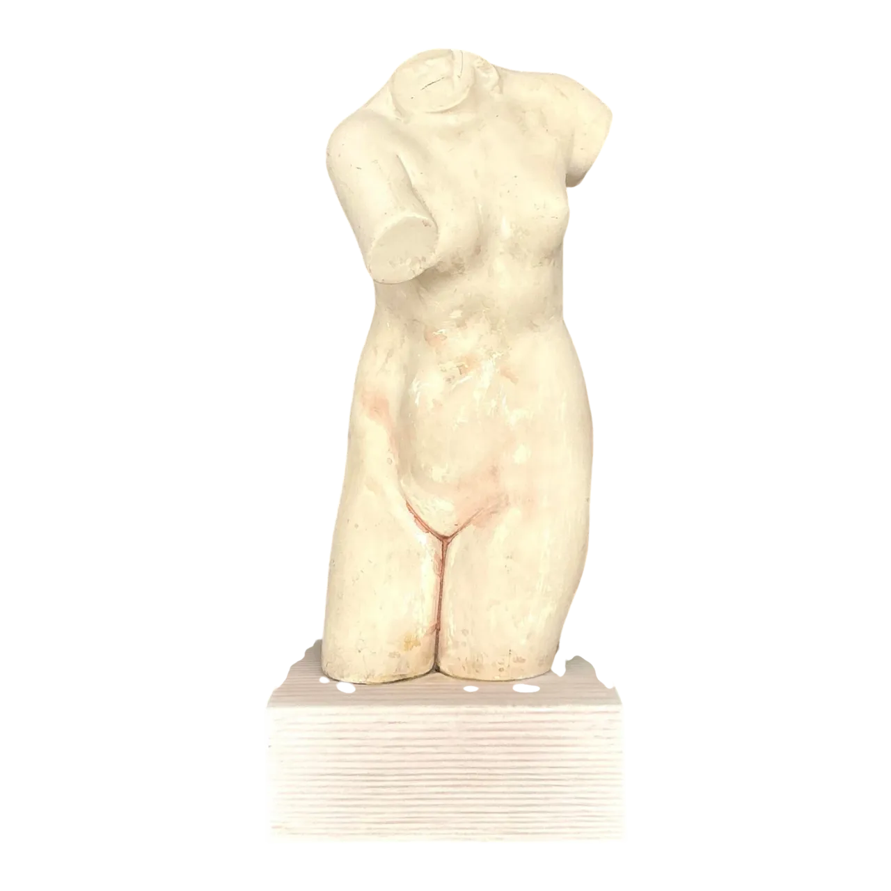 Late 20th Century Vintage Boho Plaster Torso of Woman