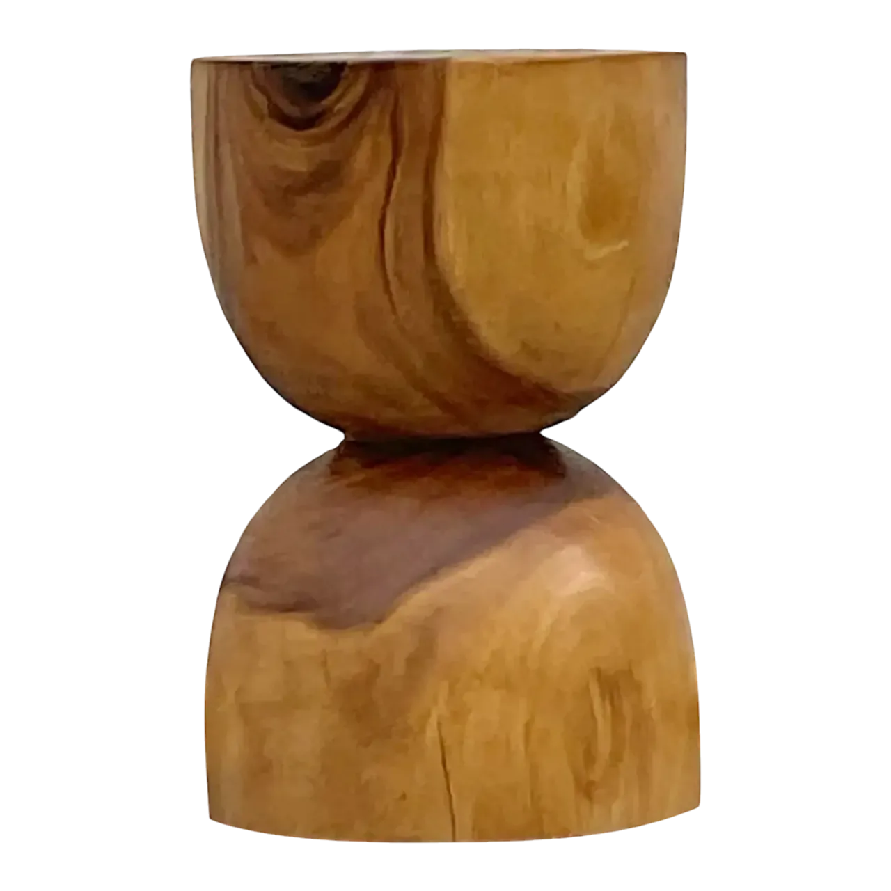Late 20th Century Vintage Boho Wooden Hour Glass Stool