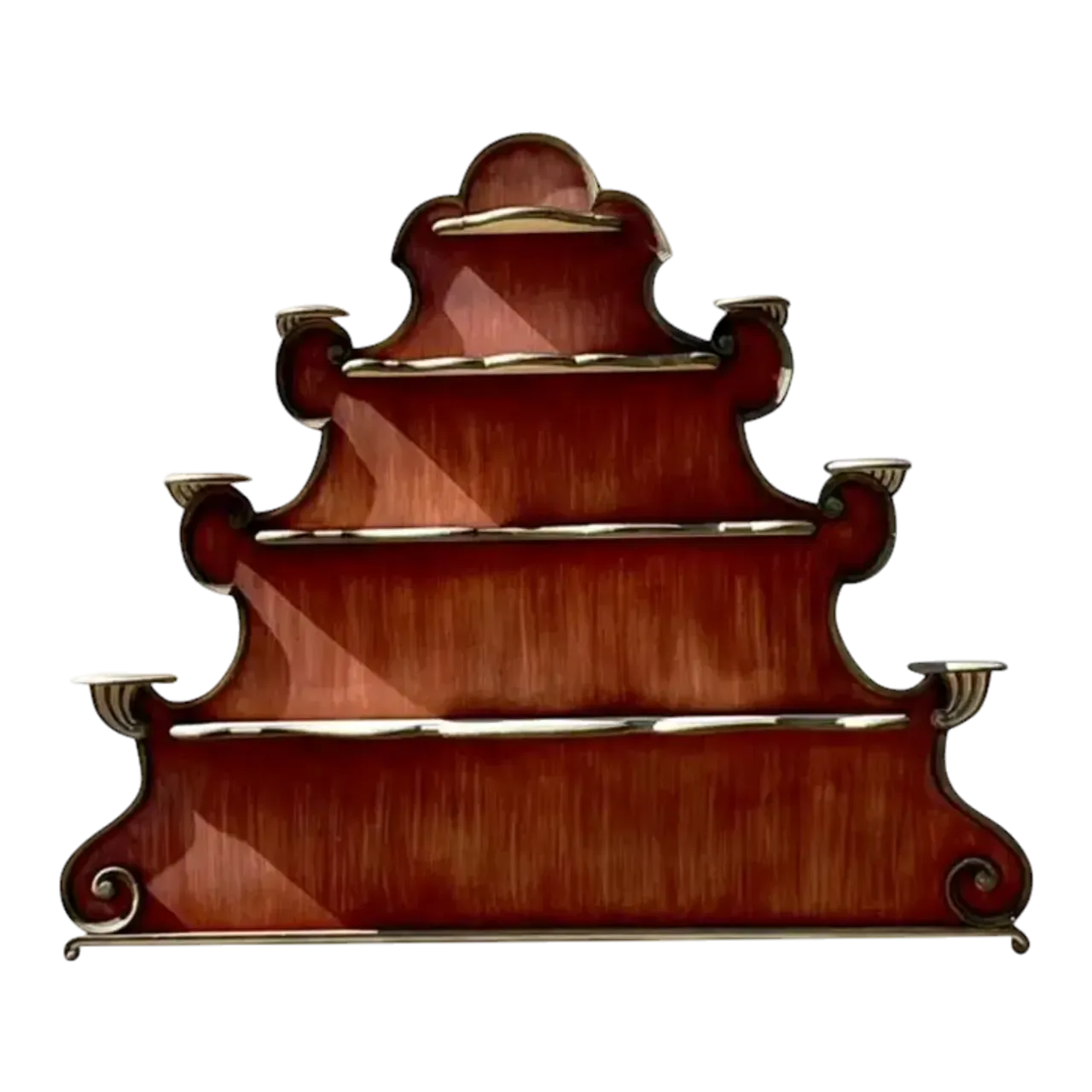 Late 20th Century Vintage Regency Baker Scalloped Wall Plate Rack
