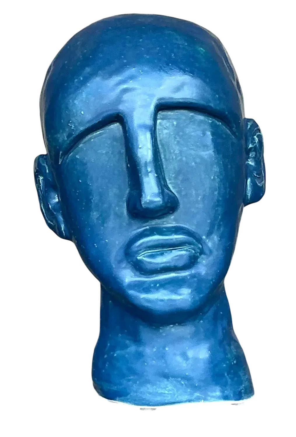 Mid 20th Century Vintage Boho Glazed Ceramic Bust