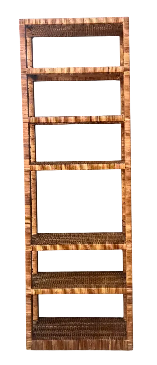 Vintage Wrapped Rattan Etagere