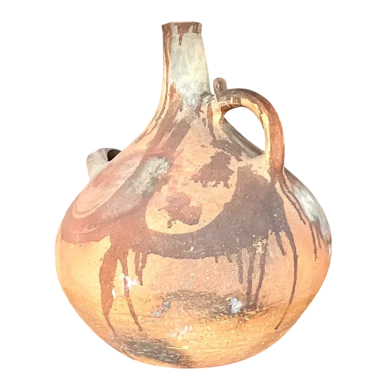 Vintage Monumental Terracotta Painted Urn