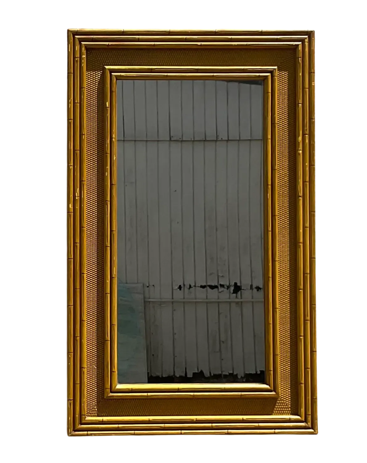 Vintage Coastal Carved Bamboo Mirror