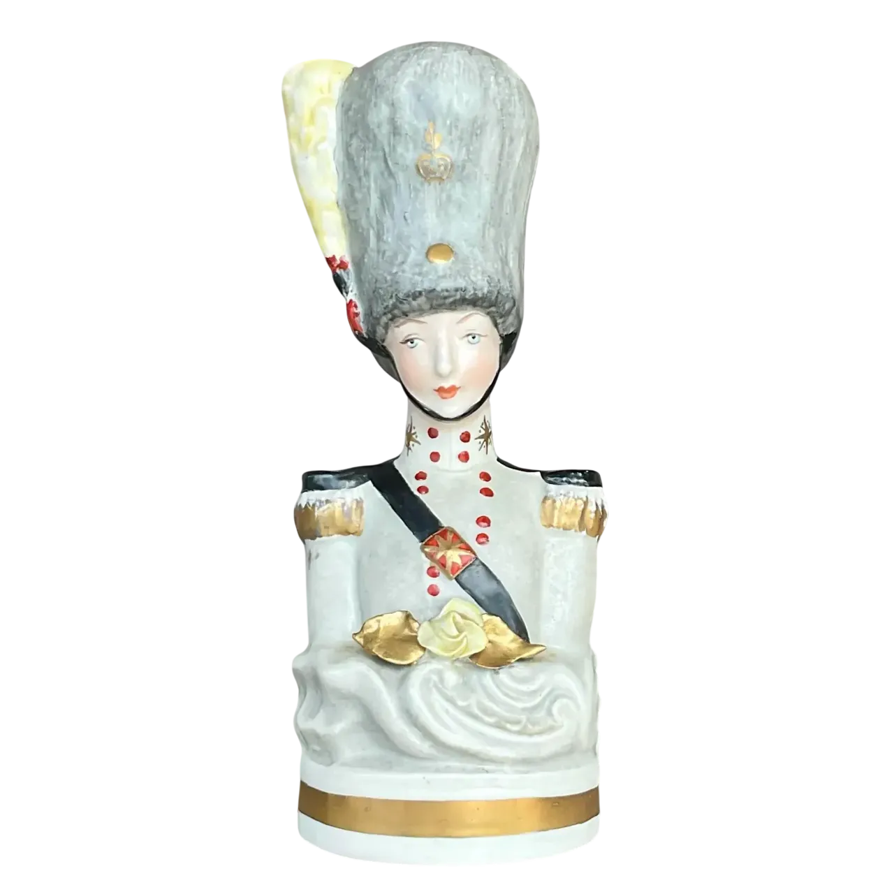 Vintage Boho Hand Painted Bust of Soldier