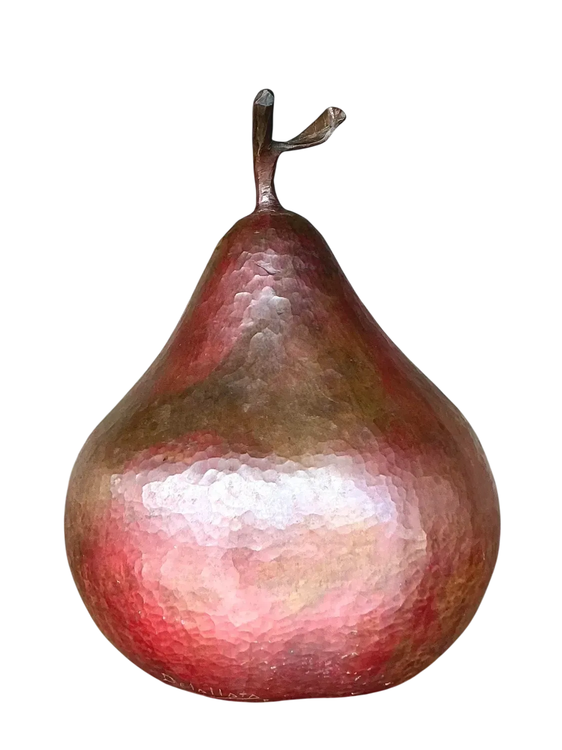 Vintage Boho Monumental Hand Hammered Copper Pear