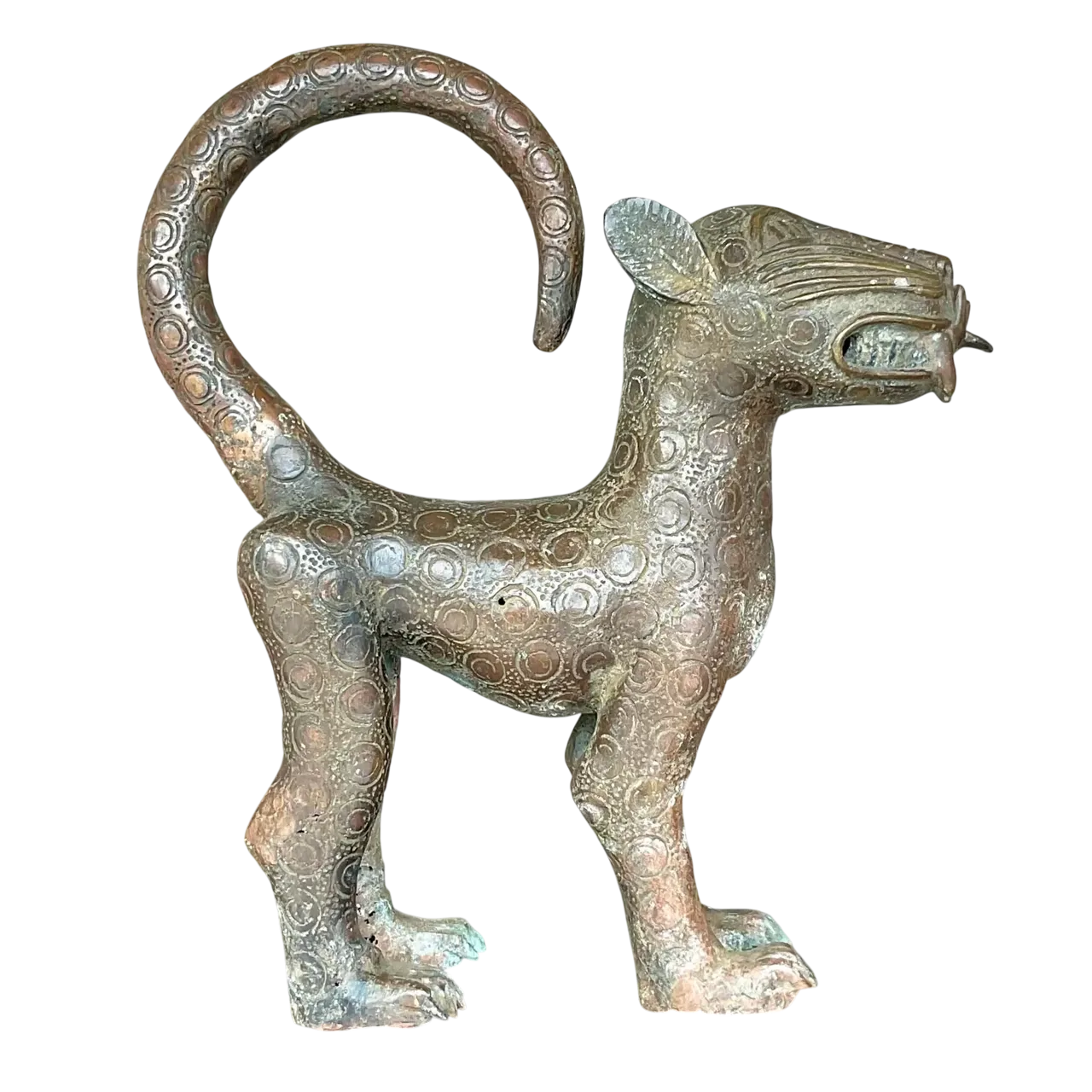 Vintage Boho Hammered Iron Cat