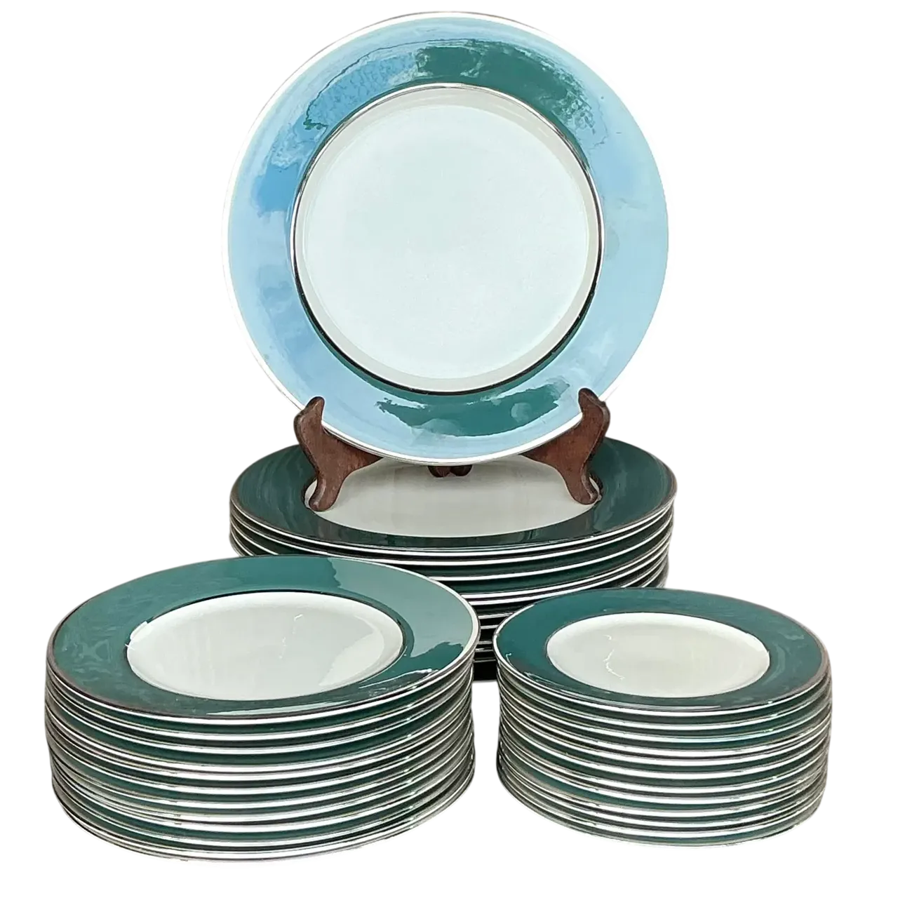 Vintage Boho Carole Stupell Jade Band China - Set of 36