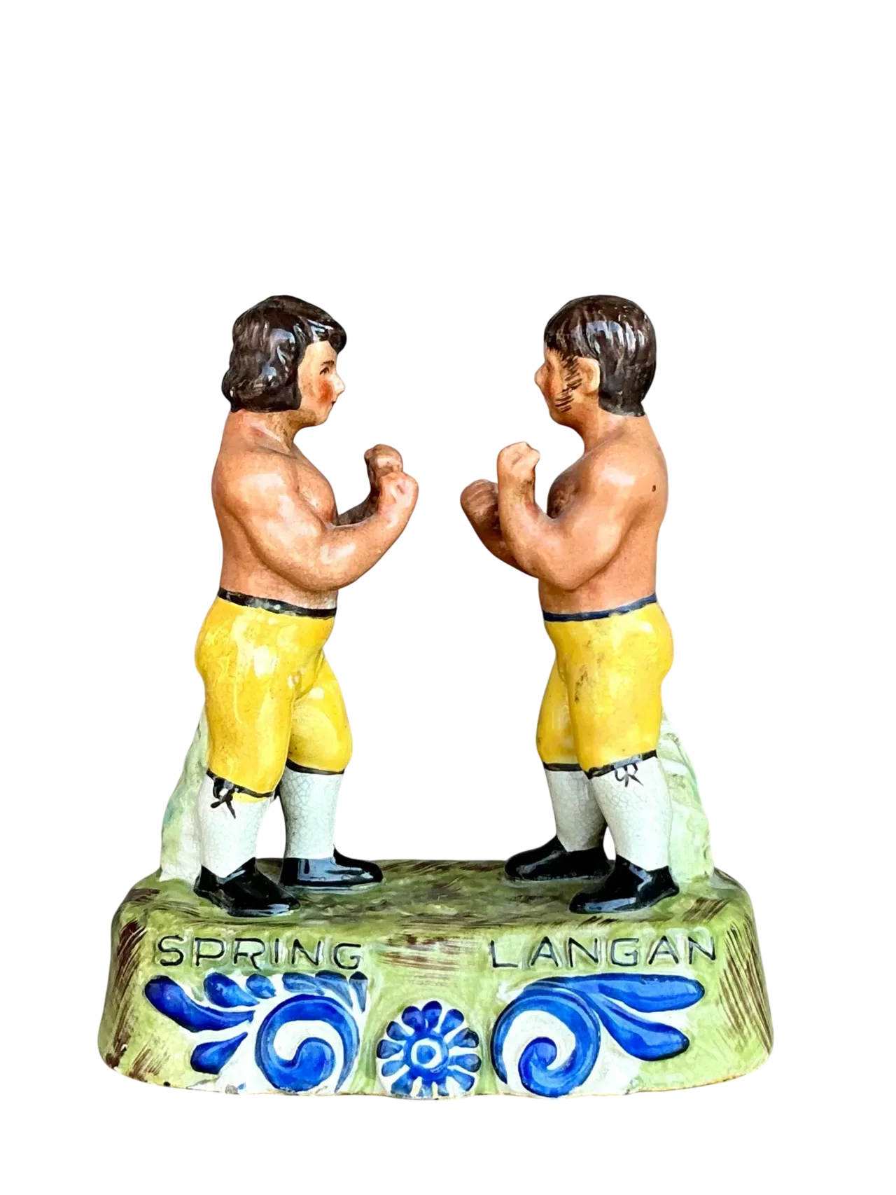 Vintage Boho Staffordshire Boxing Figurine