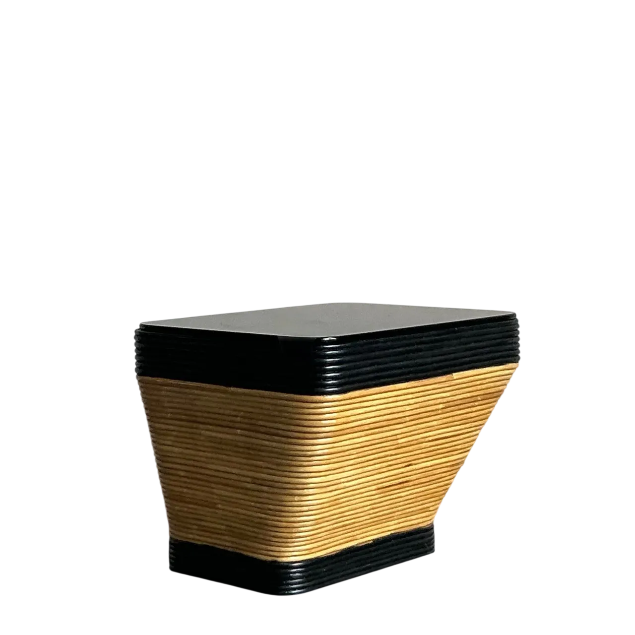 Vintage Boho Stacked Pencil Reed Side Table
