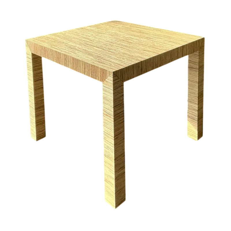 Vintage Boho Grasscloth Game Table - Wood, 36W x 30.5H