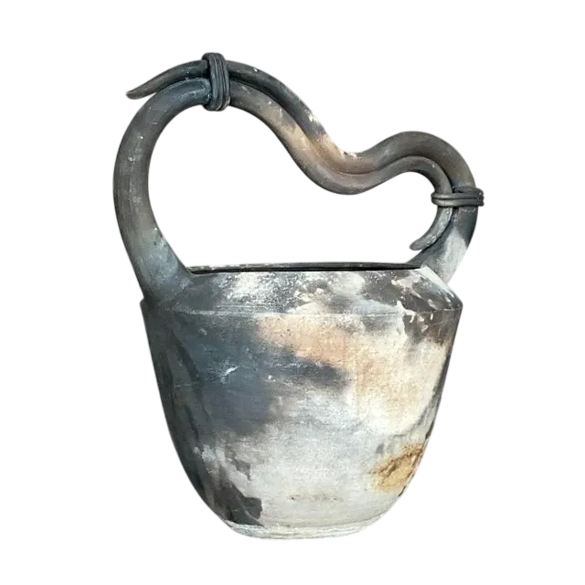 Vintage Boho Raku Fired Vase