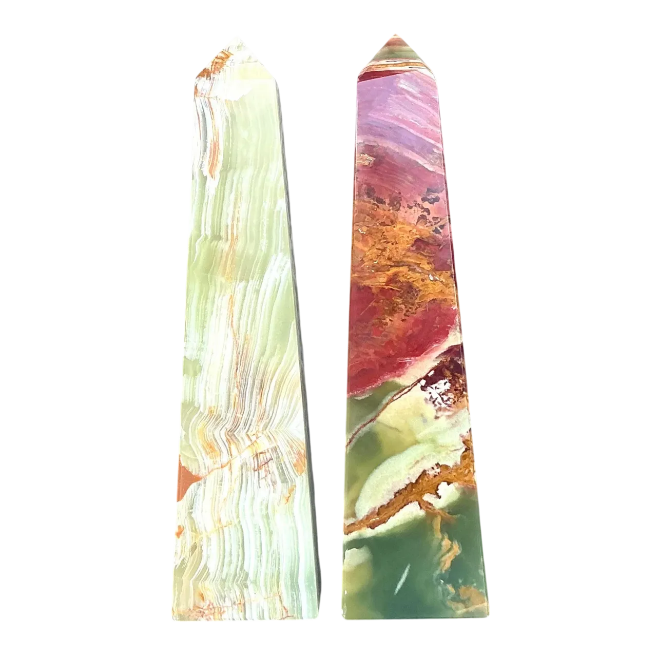 Vintage Boho Onyx Obelisks - A Pair