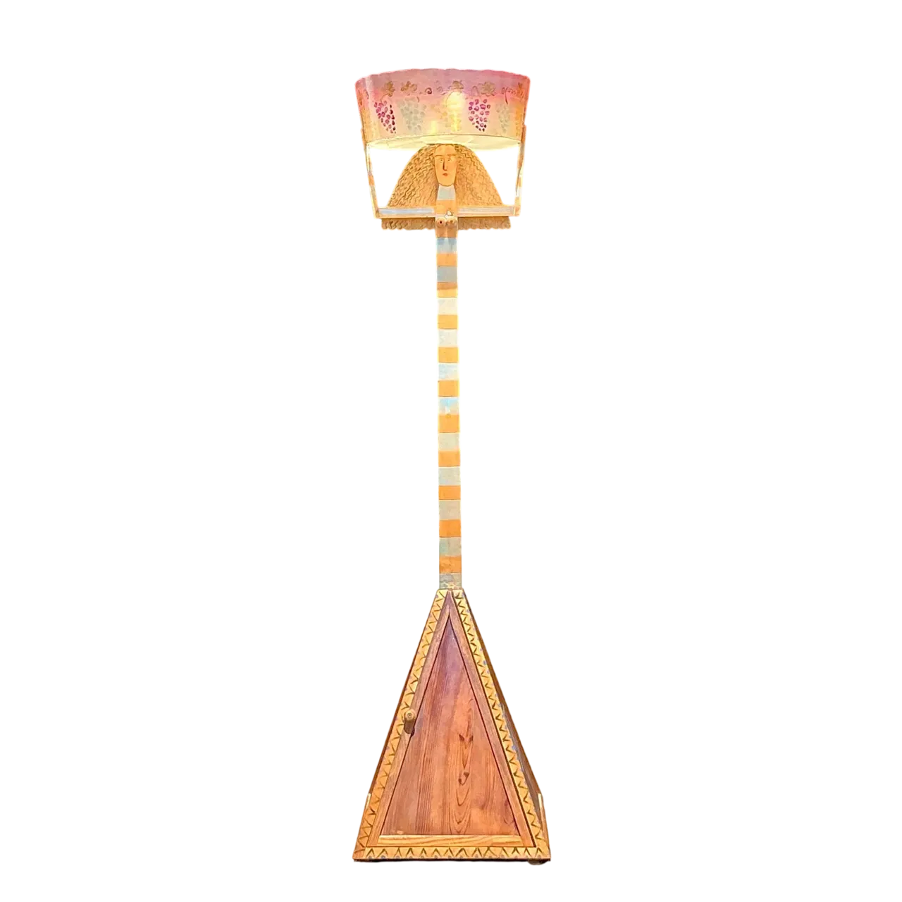 Vintage Boho Hand Painted Female Floor Lamp